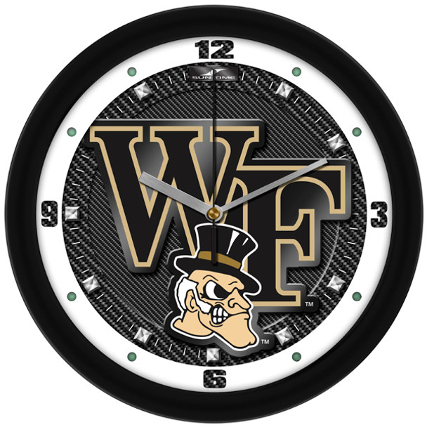 Wake Forest Demon Deacons - Carbon Fiber Textured Team Wall Clock