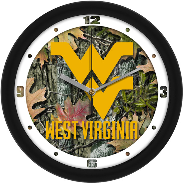West Virginia Mountaineers - Camo Team Wall Clock