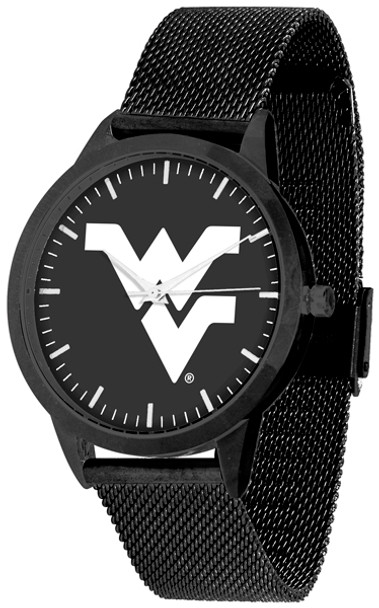 West Virginia Mountaineers - Mesh Statement Watch - Black Band - Black Dial