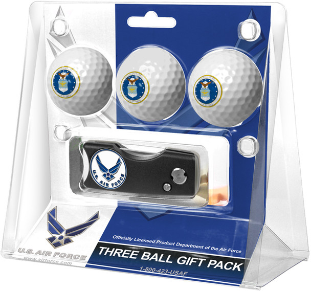 US Air Force - Spring Action Divot Tool 3 Ball Gift Pack