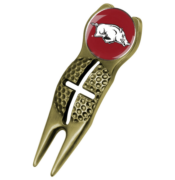 Arkansas Razorbacks - Crosshairs Divot Tool  -  Gold