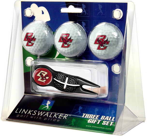 Boston College Eagles - Black Crosshair Divot Tool 3 Ball Gift Pack