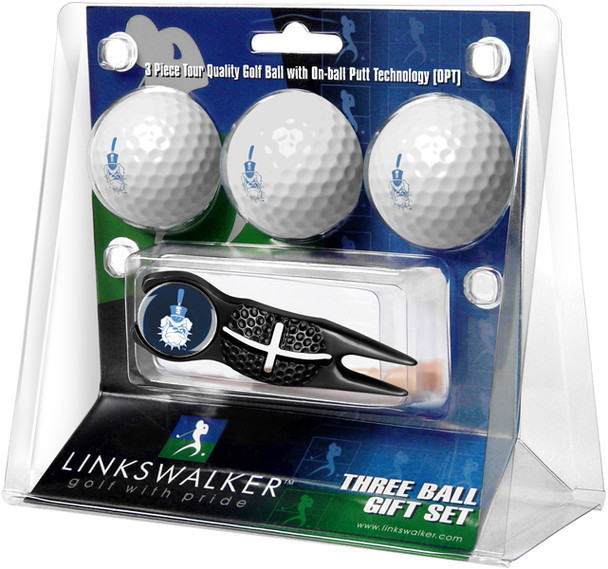 Citadel Bulldogs - Black Crosshair Divot Tool 3 Ball Gift Pack