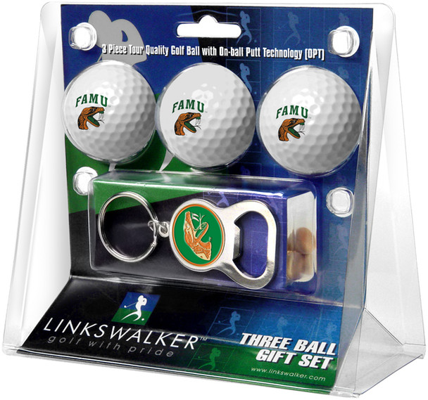 Florida A&M Rattlers - 3 Ball Gift Pack with Key Chain Bottle Opener