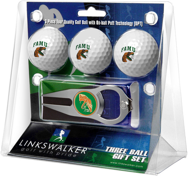Florida A&M Rattlers - 3 Ball Gift Pack with Hat Trick Divot Tool