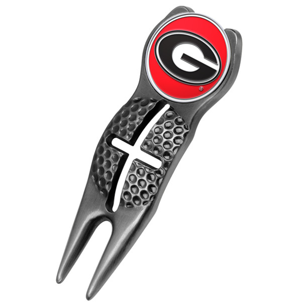 Georgia Bulldogs - Crosshairs Divot Tool  -  Black