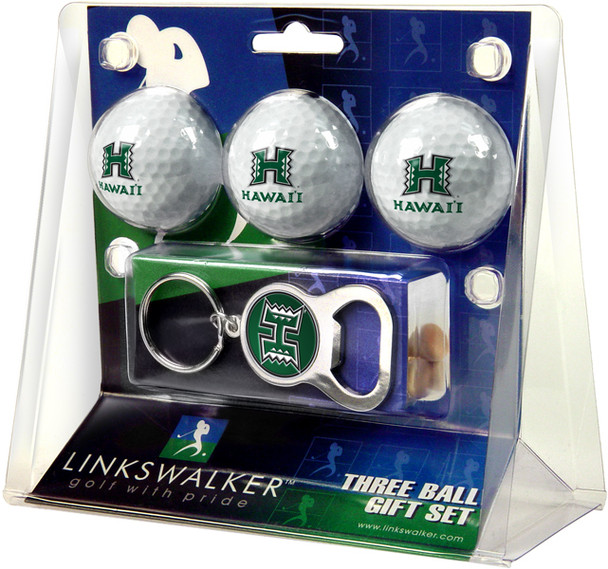 Hawaii Warriors - 3 Ball Gift Pack with Key Chain Bottle Opener