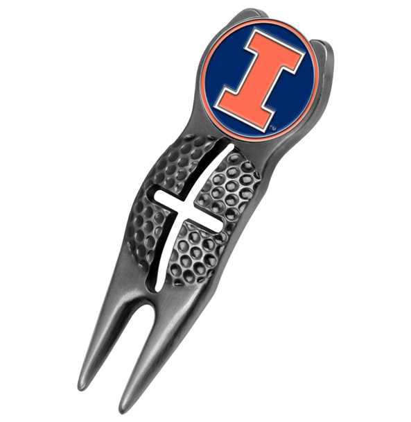 Illinois Fighting Illini - Crosshairs Divot Tool  -  Black