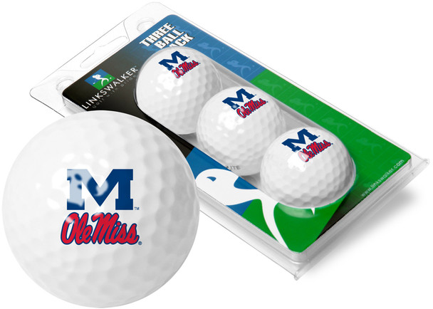 Mississippi Rebels  -  Ole Miss - 3 Golf Ball Sleeve