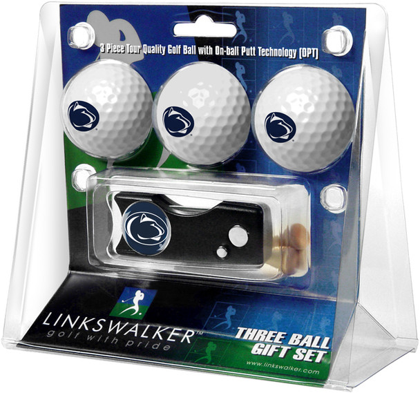 Penn State Nittany Lions - Spring Action Divot Tool 3 Ball Gift Pack