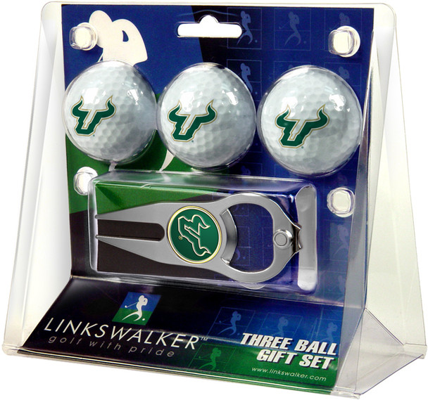 South Florida Bulls - 3 Ball Gift Pack with Hat Trick Divot Tool