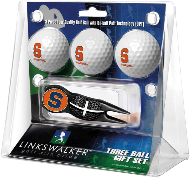 Syracuse Orange - Black Crosshair Divot Tool 3 Ball Gift Pack