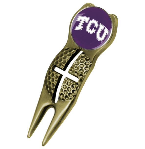 Texas Christian Horned Frogs - Crosshairs Divot Tool  -  Gold
