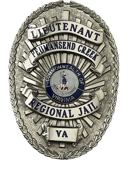 PEUMANSEND CREEK REGIONAL JAIL LIEUTENANT POLICE BADGE VA 