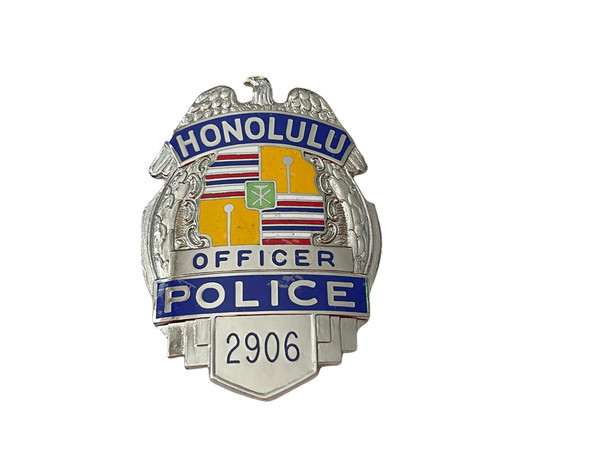 HONOLULU POLICE OFFICER # 2906 HI SILVER  BADGE