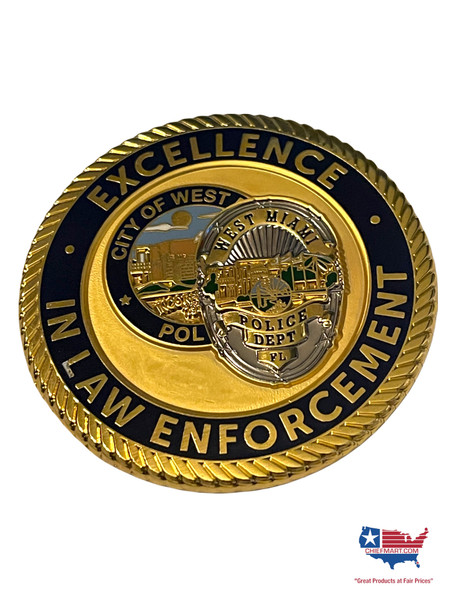 WEST MIAMI POLICE CHIEF CHALLENGE COIN HUGE