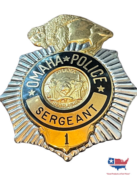 OMAHA POLICE OK SERGEANT # 1 BADGE