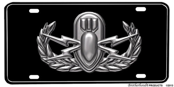 Military Basic EOD Emblem Aluminum License plate