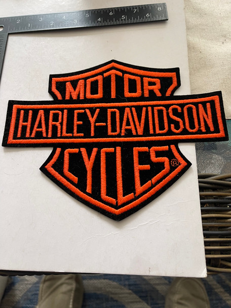 HARLEY DAVIDSON MOTOR CYCLE BLACK ORANGE PATCH 
