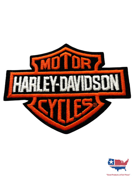 HARLEY DAVIDSON MOTOR CYCLE BLACK ORANGE WHITE PATCH 2