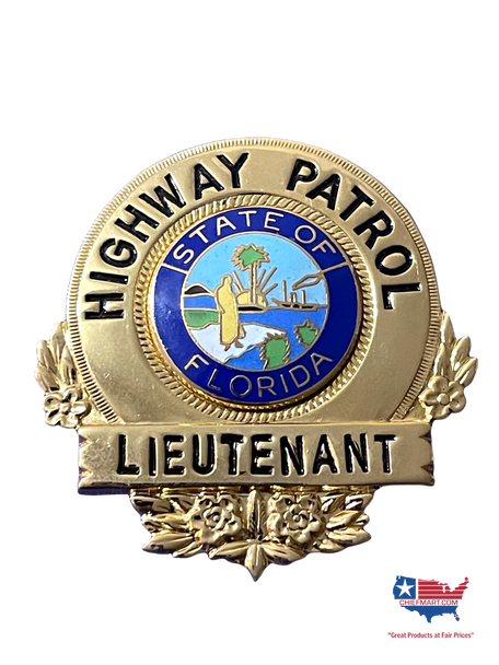 FHP FLORIDA HIGHWAY PATROL LIEUTENANT BELT CLIP BADGE 

12-21