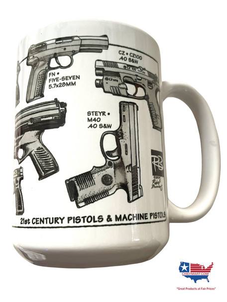 21ST CENTURY PISTOLS MUG 15 OZ 