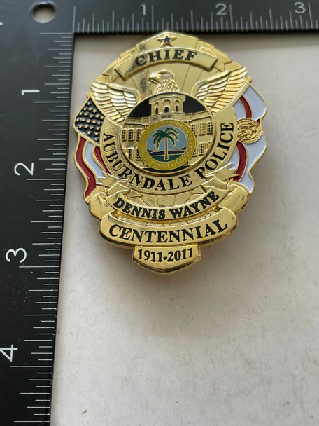 AUBURNDALE POLICE FL CHIEF CENTENNIAL  BADGE