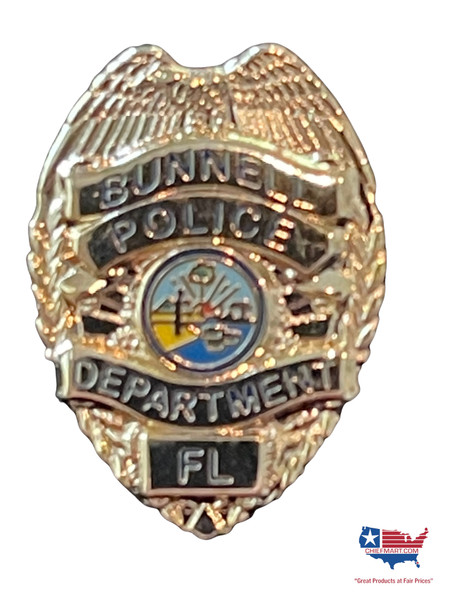 BUNNELL POLICE FL GOLD TONE  Lapel Pin 