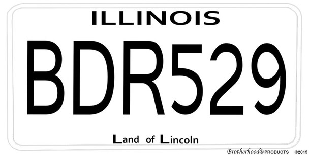 Blues Brother Illinois LDR529 Aluminum License plate