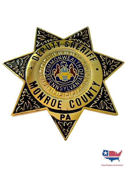 MONROE COUNTY SHERIFF PA STAR FLAT EMBLEM BADGE