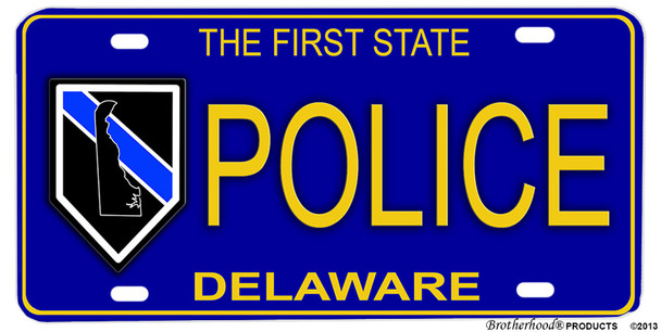 Deleware State Police Aluminum License Plate