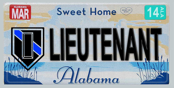Alabama Police Lieutenant Aluminum License Plate