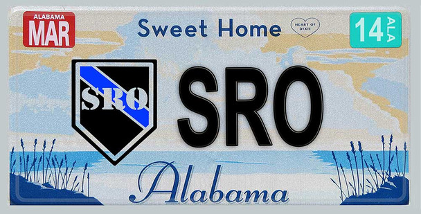 Alabama Police SRO Aluminum License Plate