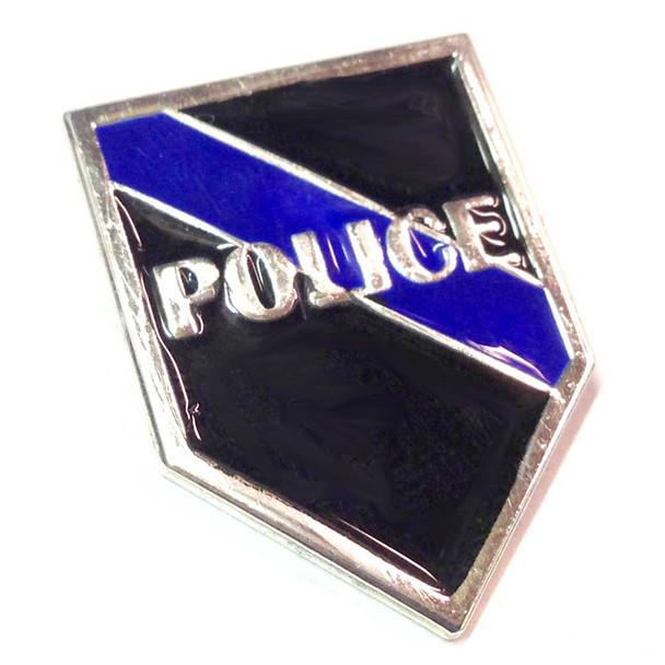 Silver Thin Blue Line Police Lapel Pin