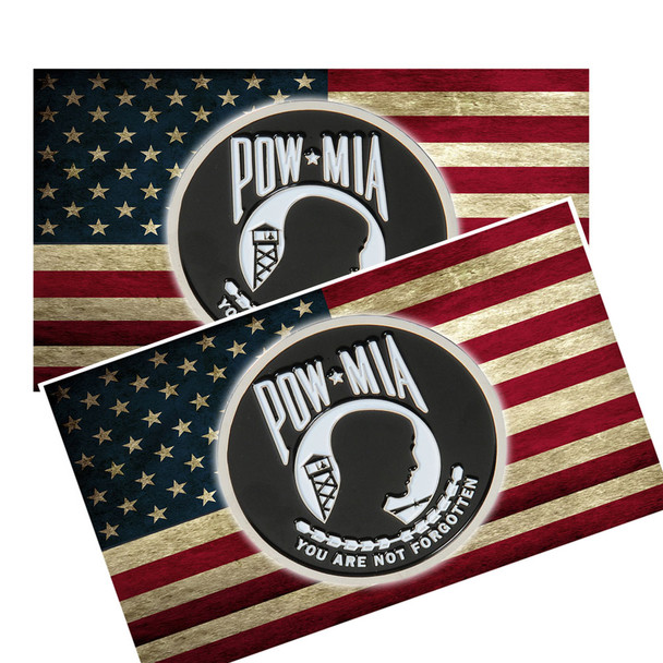 POW MIA on An American Flag Decal