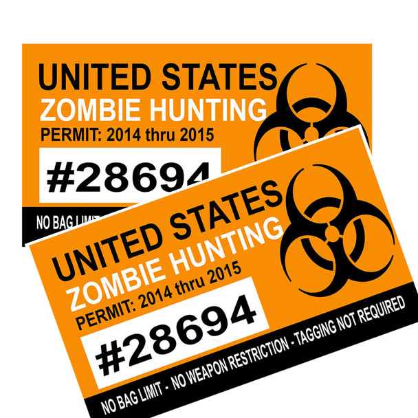 United States Zombie Hunting Permit Decal