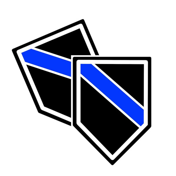 Thin Blue Line Unit Shield Shaped Police Decal Package of 4