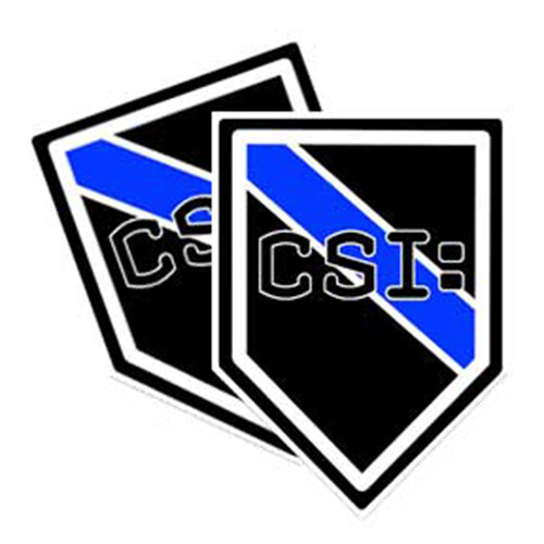 Thin Blue Line CSI Unit Shield Shaped Police Decal Package of 4