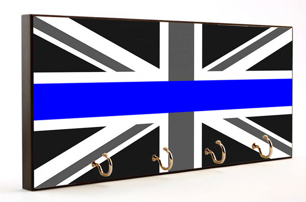 Thin blue line distressed British Flag Key Hanger