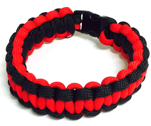 Thin Red Line Paracord Bracelet - Law Enforcement - 4  Piece Package