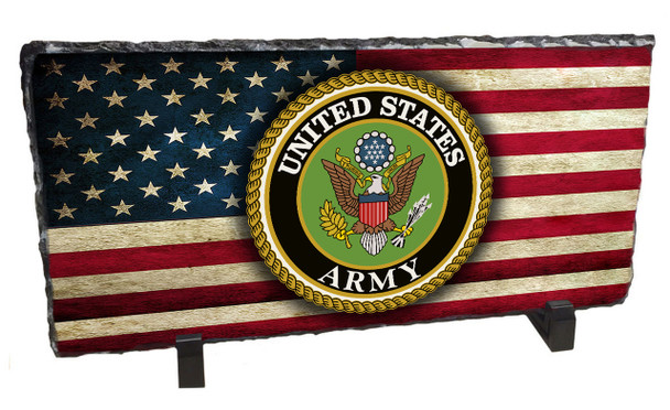 U.S. Army American Flag Slate Rock