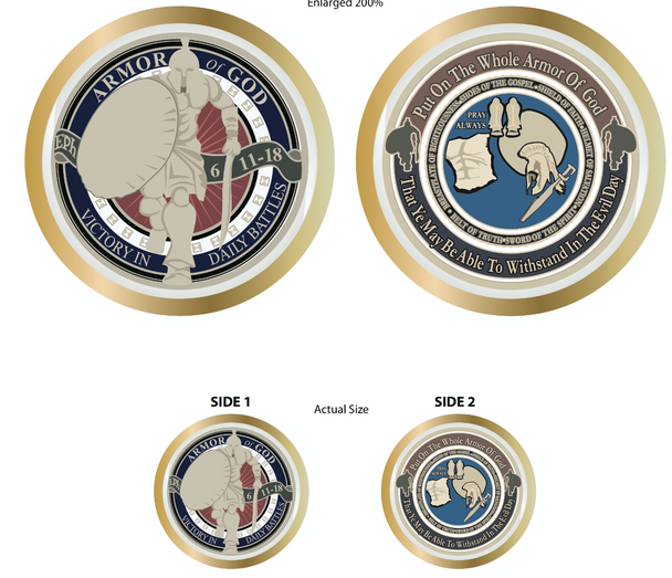 Express Your Faith And Support*** Exquisite Armor of God Challenge Coin is a perfect way to represent your Christian faith or show support for those in the armed forces. Express Your Faith And Support*** Exquisite Armor of God Challenge Coin is a perfect way to represent your Christian faith or show support for those in the armed forces.