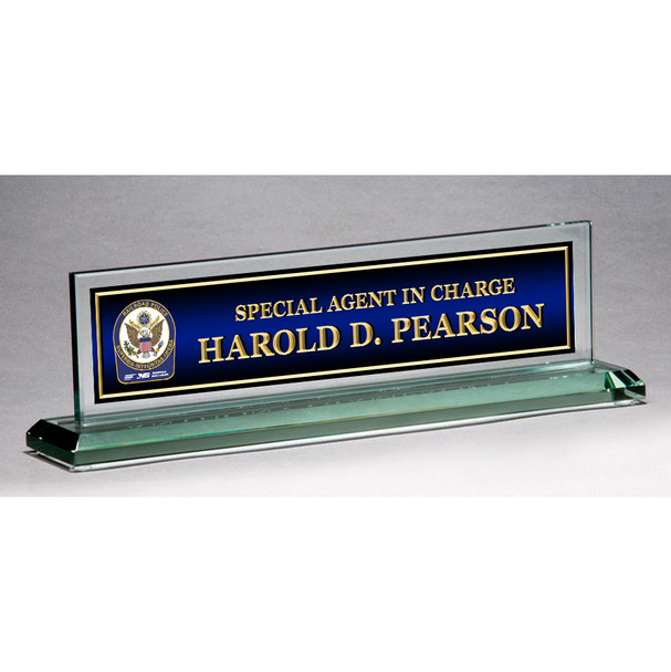 GLASS NAME PLATE