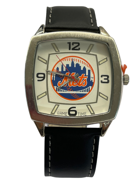 NEW YORK METS GAME TIME WATCH LEATHER BAND 