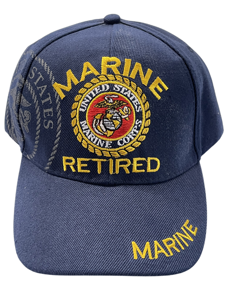 RETIRED MARINE CORPS SEAL HAT NAVY 