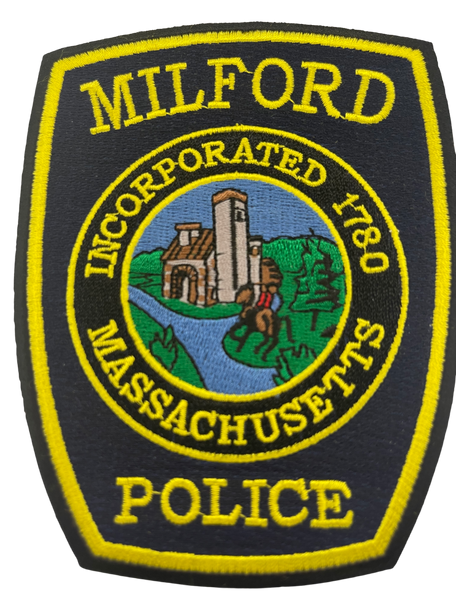 MILFORD MA POLICE PATCH GOLD 