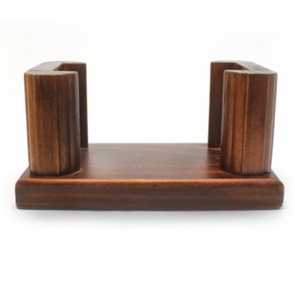 Dark Wood Cradle Coaster Stand - Round or Square Coasters