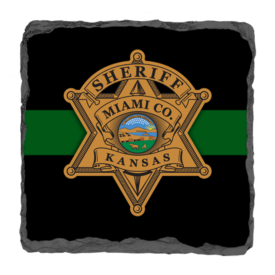 Miami Sheriff 3.5" Square Slate Coaster