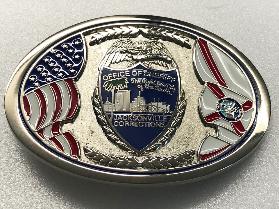 JACKSONVILLE CORRECTIONS BELT BUCKLE ChiefMartCopBayCopsAreCool