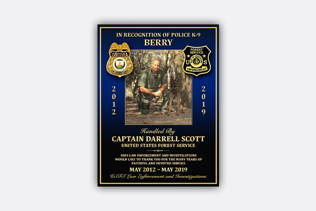 K-9 Plaques K-9 Plaques